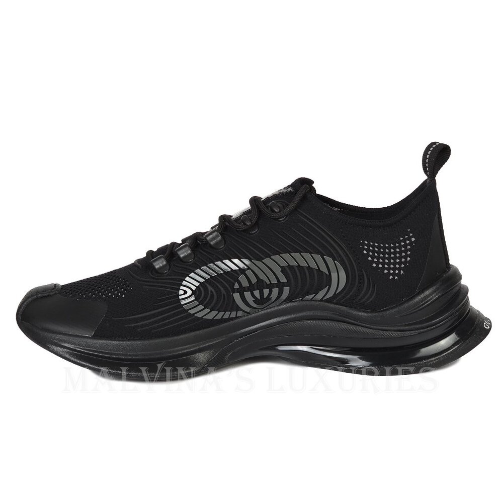 GUCCI SNEAKERS RUN RUBBER TRIMMED MESH SHOES w GG LOGO sz 42 US 12 - Picture 6 of 16
